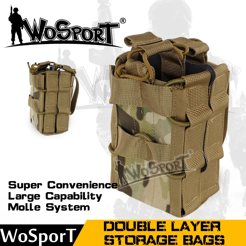 WOSPORT Тактический Жилет Molle Мешок 1000D Airsoft Подсумок для Военных Открытый Охота