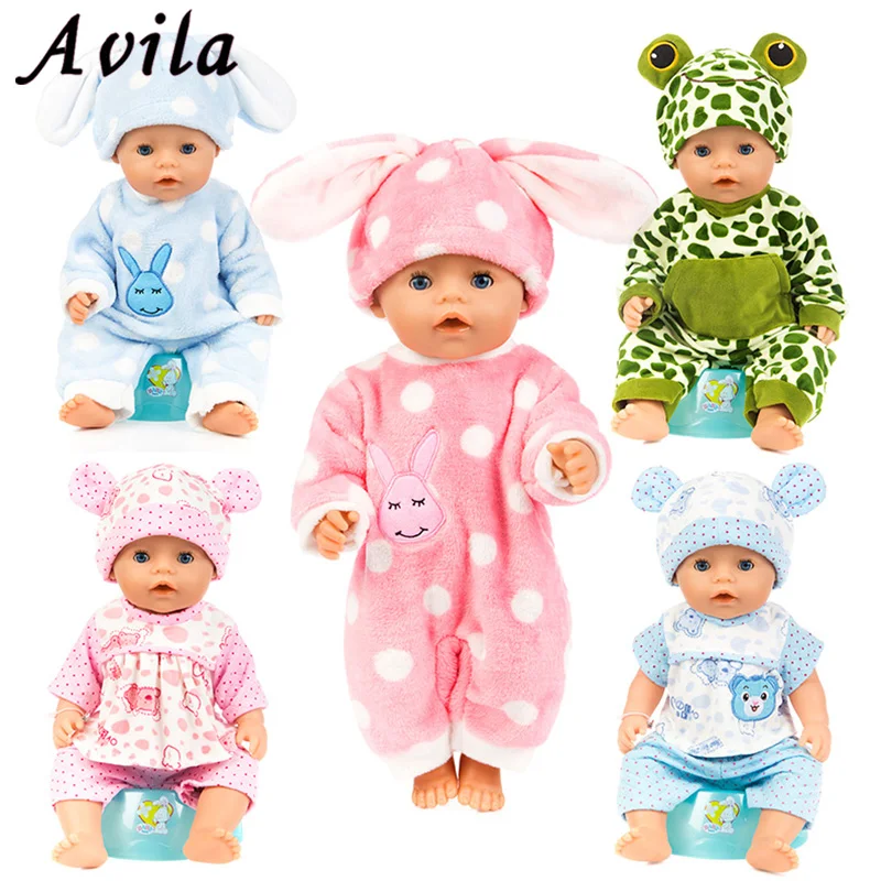 Для 43 см детская кукла качество Мех животных мультфильм комбинезон шапка набор для 18 дюймов девочка куклы милая Одежда для кукол Кукла аксессуар