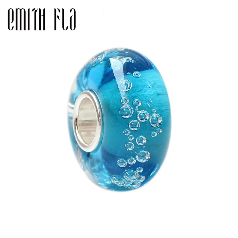 Emith Fla 925 пробы серебряные бусины с большим отверстием из муранского | Отзывы и видеообзор