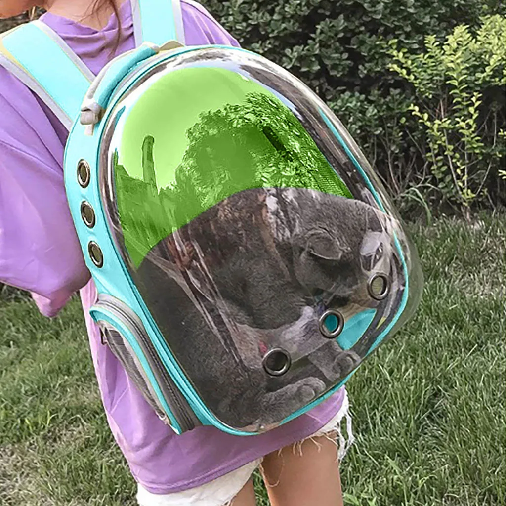 Красивая дышащая сумка для домашних животных, переносная сумка для путешествий на открытом воздухе, рюкзак для щенков и кошек, прозрачная переноска для кошек#10