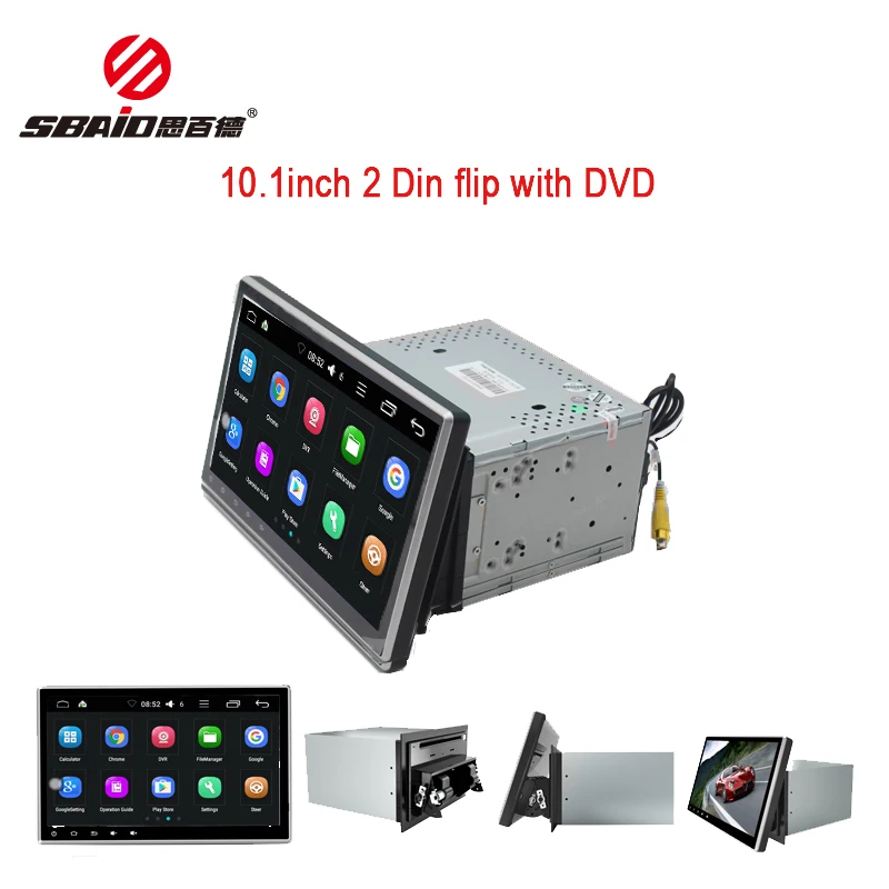 Clearance Sbaid 10.1" Autoradio Double Din Android Quad Core Car Multimedia Player With DVD USB Bluetooth Car Radio Video GPS Navigtion 5