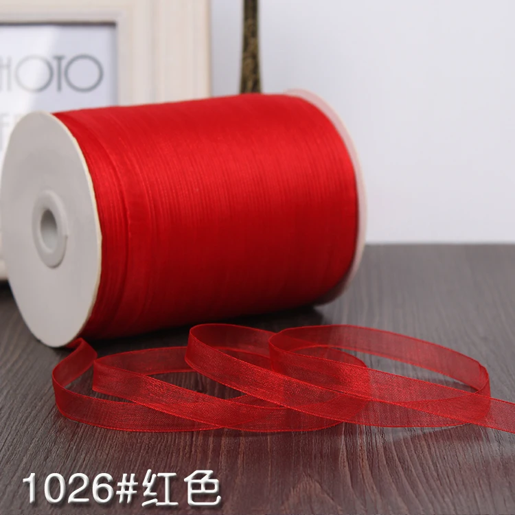 

New (10 Meters/lot) 3/8" 10mm Red color Silk Organza Ribbon Decorative Gift Packing Wedding Crafts Christmas Transparent Ribbons