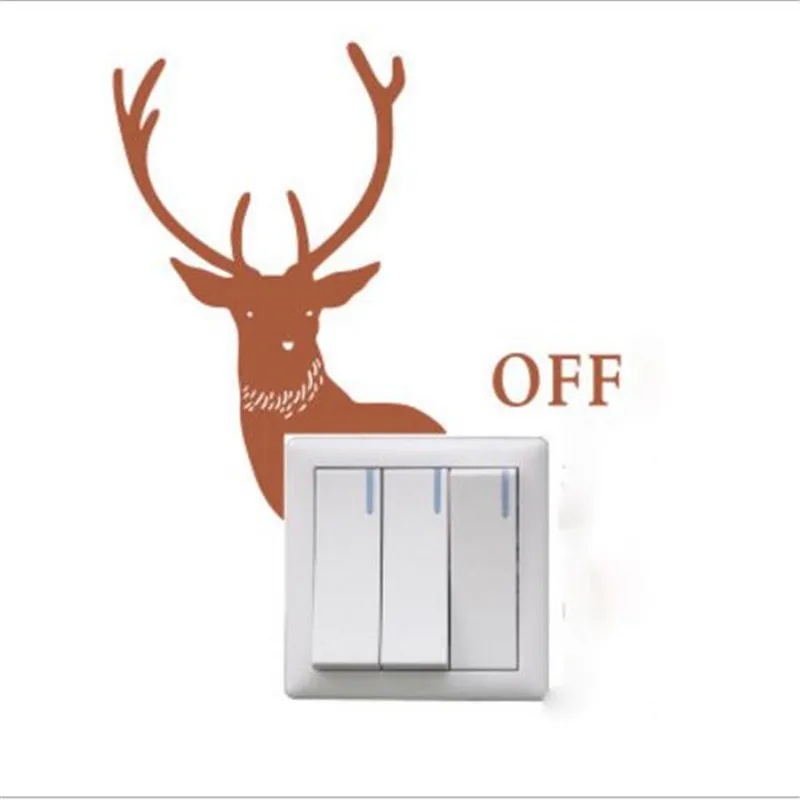 

1 PCS Fawn Hollow Carving PVC Switch Sticker Wall Sticker Switch Decorative HANDANWEIRAN