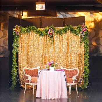 

Hot 4FT+6FT Gold Sequin Photo Backdrop Wedding Booth Photography Background 2019 Sparkly Sequin Cloth Glamorous Party Decoration