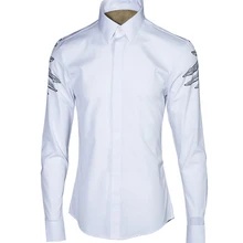 Новая мужская Весенняя и осенняя одежда модная Готическая Мужская рубашка с длинным рукавом с принтом Повседневная рубашка костюмы певицы