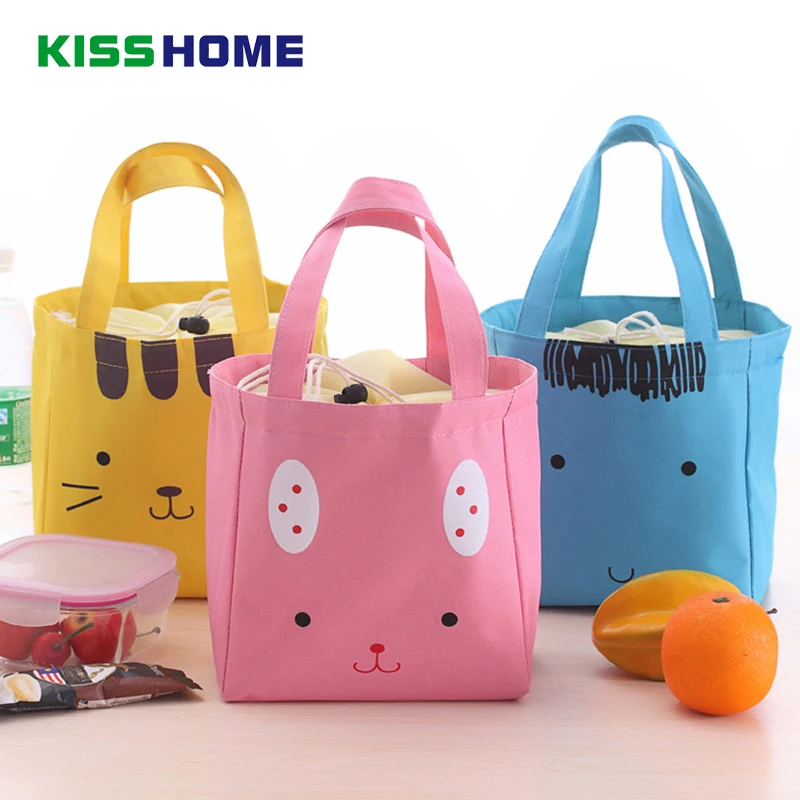 Hot Cuty Animals Storage Lunch Bags For Women Kid Men Canvas Cuty Animals Storage Lunch Bags For Women Kid Men Canvas Cooler Aluminum Tote Insulation Thermal Food Bag With Elastic Rope