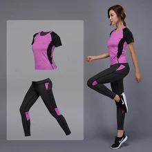 Women Yoga Clothes Hips Tracksuit Running Sports Suit Elastic Workout Leggings font b Fitness b font