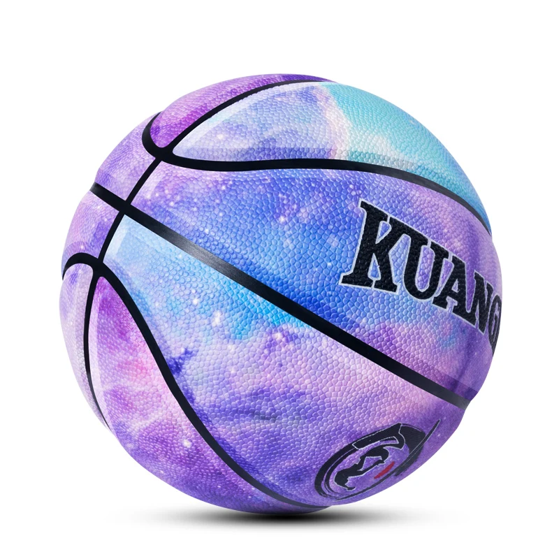 Kuangmi Star Night Basketbal Bal Maat 7 PU Leer Basketbal Indoor Outdoor Gratis Met Net Bag + Naald dropshipping Kuangmi Star Night Basketbal Bal Maat 7 PU Leer Basketbal Indoor Outdoor Gratis Met Net Bag + Naald dropshipping