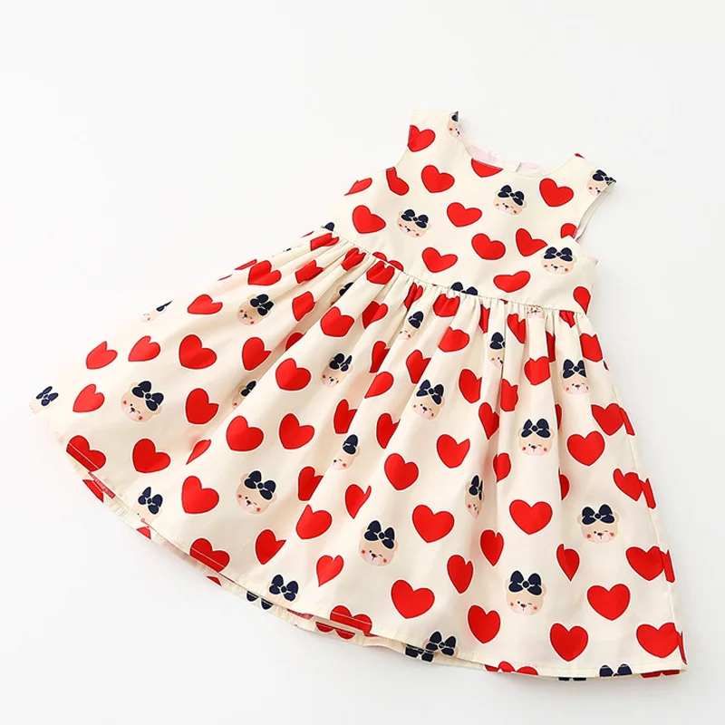 

New Kids Bear and Heart Design Gilrs Dress Children Fashion clothes Dresses