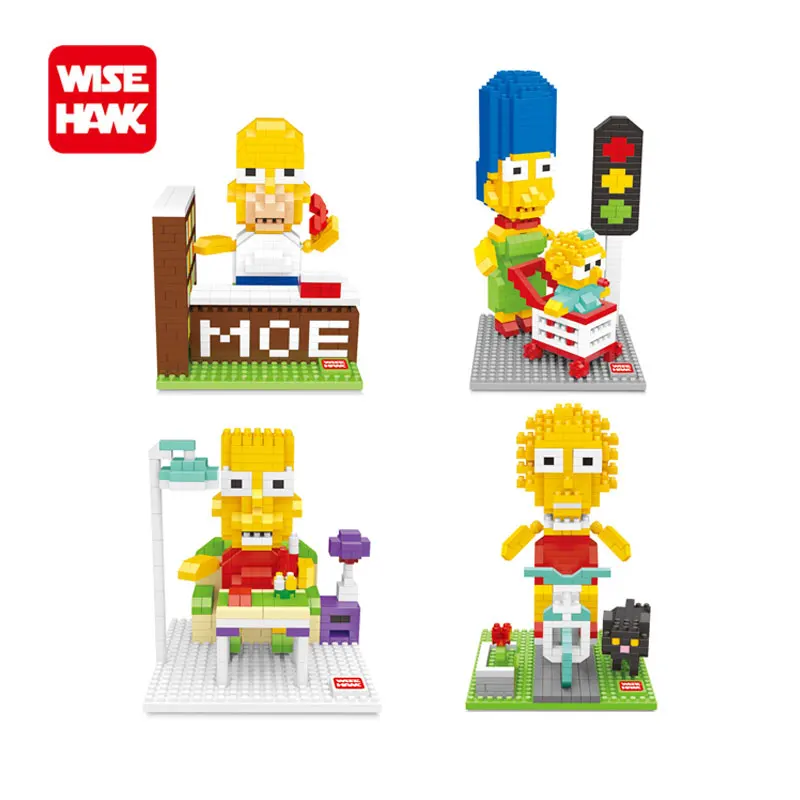 

Fun nano blocks the homer Simpsons diy action figures toys hobbies hot gifts micro diy diamond building bricks toys kids gifts