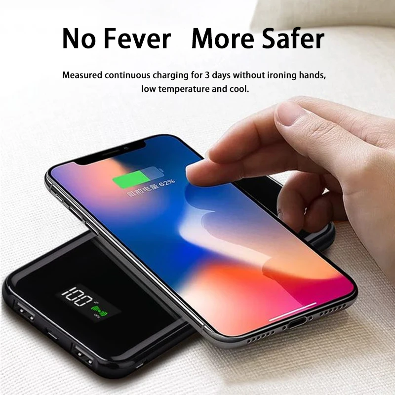 NOHON QI Беспроводное быстрое зарядное устройство с двумя usb портами для iPhone Samsung LG