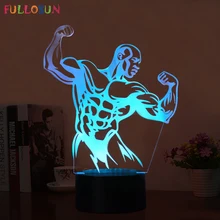 Модель бодибилдинга 3D ночник креативный подарок 3d декоративная лампа 7 цветов светодиодный USB огни