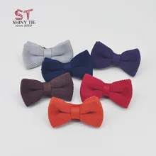 Формальные бизнес вязанные галстуки-бабочки для мужчин твердые бабочки двухслойные Красочные галстук-бабочка регулируемые, тканые рубашки платье аксессуары