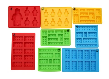 

Lego creative silicone ice trays ice maker Lego type Muffin Sweet Candy Jelly fondant Cake chocolate Mold Ice Moulds Candy Molds