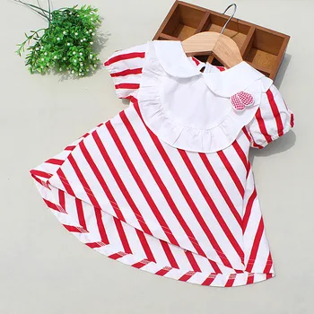 

Fashion doll brought Girl Summer Dress Good Quality Baby Girl Dress Girls Clothes Cotton Short Sleeve Costume for Kids
