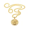 Mens Hip Hop Jewelry Iced Out Gold Color Fashion Bling Bling Lion Head Pendant Men Necklace Gold Color For Gift/present 6