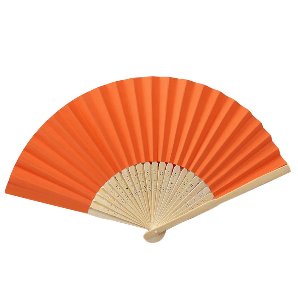 Beautiful Pattern Folding Dance Wedding Party Lace Silk Hand Held Orange Fan 7-inch low-key fashion Z30628 | Дом и сад