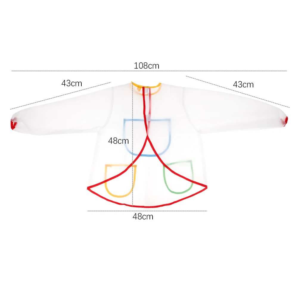 Для детей Водонепроницаемый с длинным рукавом 3 вместительный карман живопись фартук Халат