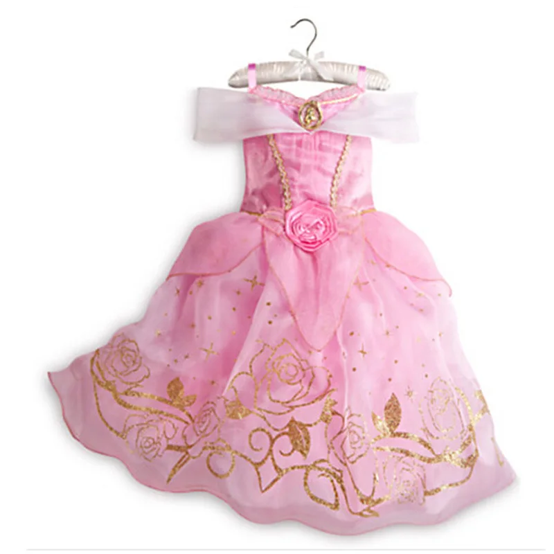 Платья для девочек; детское рождественское платье принцессы; вечерние карнавальные костюмы Золушки, Рапунцель, Авроры; костюм на Хэллоуин; одежда для детей - Цвет: pink
