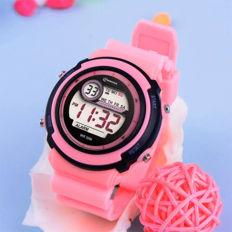 

New Children's Waterproof Watch Girl Alarm Clock Student Electronic Multi-function Running With Stopwatch Electronic Watch