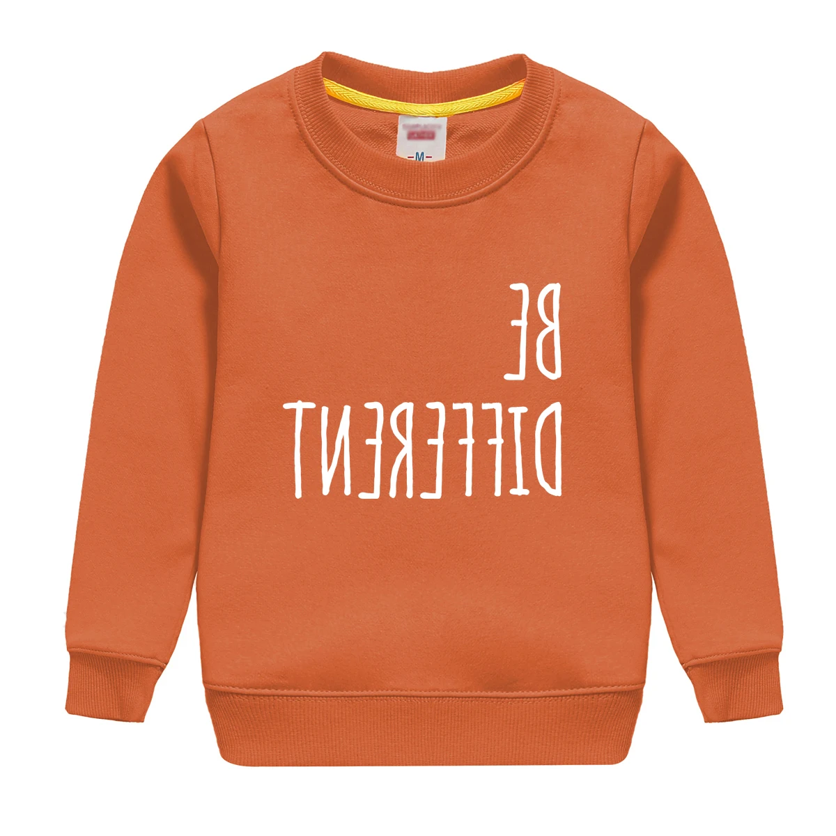 Be different/ г. Новая модная теплая хлопковая толстовка худи Топ для маленьких мальчиков и девочек, мягкий полувер, дизайн для детей от 4 до 13 лет, Детская футболка - Цвет: brown