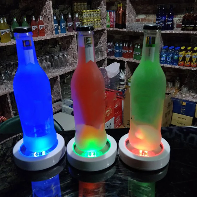 Новый круглый светодиодный подстаканник с подсветкой для бутылки вспышки дома