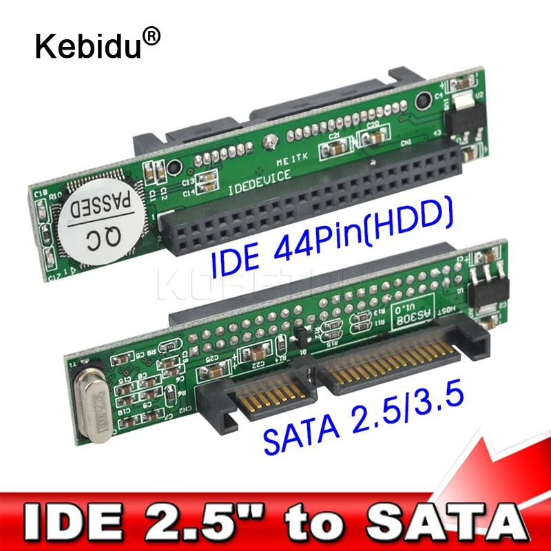 Kebidu IDE 44 pin 2 5 дюйма к SATA ПК адаптер конвертер 133 Гб/с Поддержка ATA 100 HDD CD DVD серийный