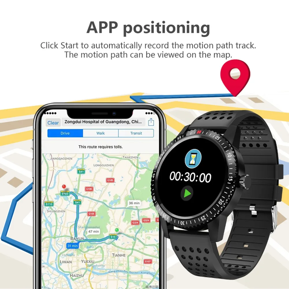 T1 Smartwatch IP67 Водонепроницаемый Носимых устройств монитор сердечного ритма Цвет Дисплей Смарт часы для Android IOS 30 дней в режиме ожидания