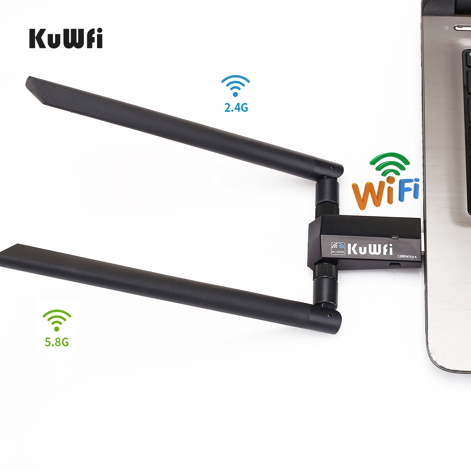 KuWFi mini USB3.0 Wifi адаптер 1200 Мбит/с 5dBi Антенна ПК USB Wi-Fi приемник Двухдиапазонная высокоскоростная Беспроводная сетевая карта