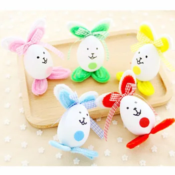 

5Pcs Easter Eggs DIY toys Cute Bunny Rabbit Hanging Toy Decorate Kids Handmade Toy Material Package Handmade Parent-Child Game