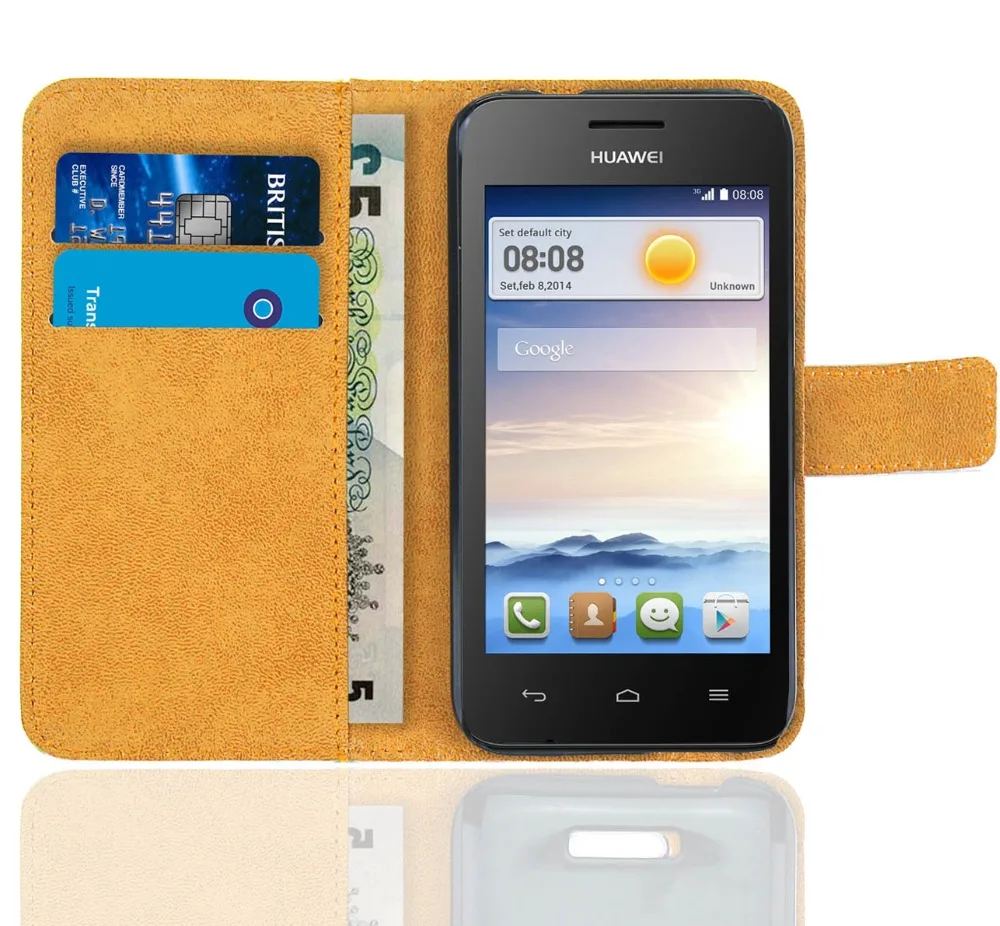 Чехол для Huawei Ascend Y330 кожаный чехол бумажник с откидной подставкой
