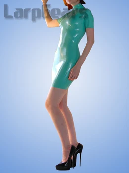 

Short Sleeved Sexy female Latex Dress Cute Girl Sexy Short Sleeved Exotic Dresses Clubwear