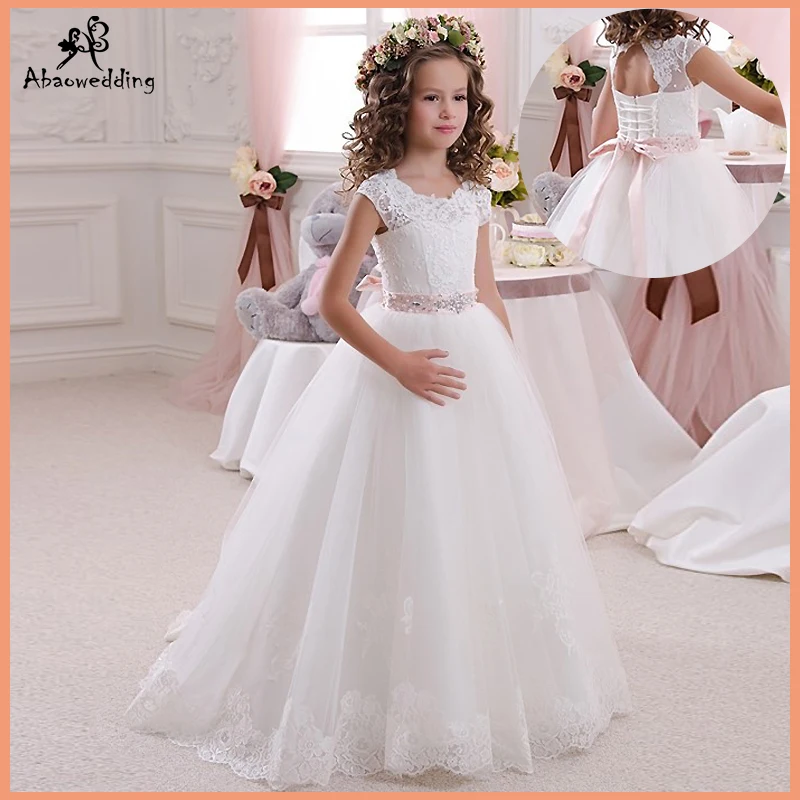 ivory flower girl dresses floor length