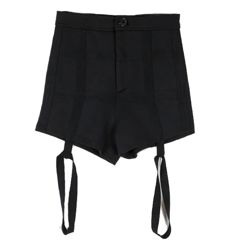 Сексуальные черные обтягивающие шорты с высокой талией женские милые для