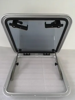 

375x375mm 14.8" x 14.8" Anodized Aluminum Square Hatch Porthole With Tempered Glass For Marine Boat Yacht