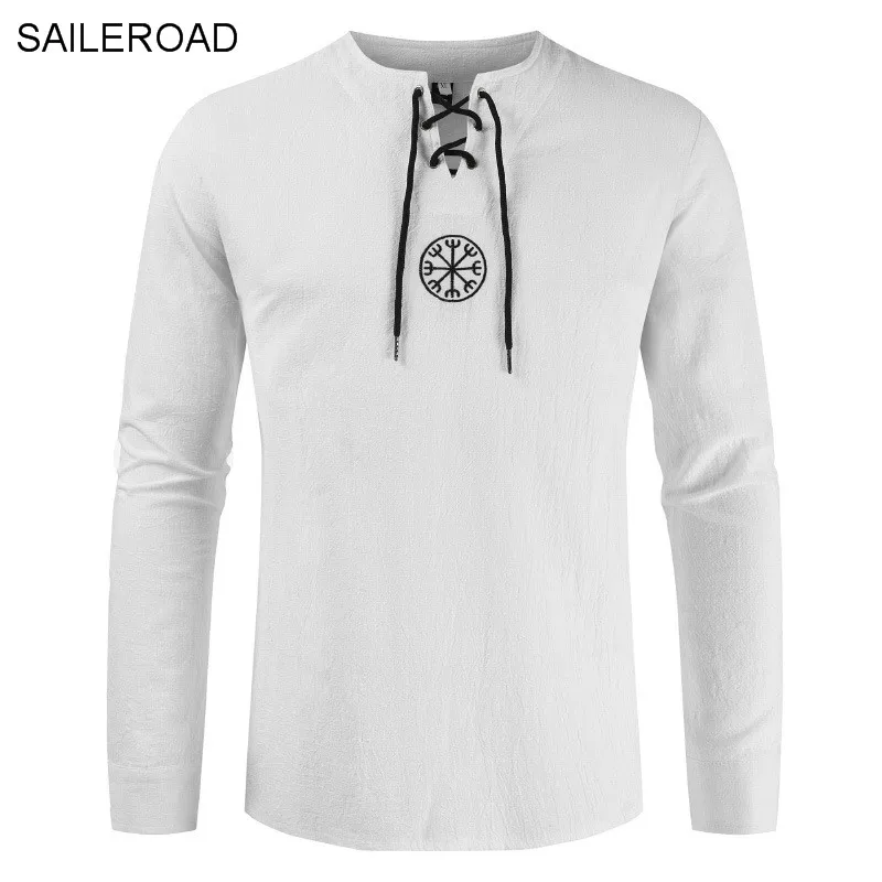 SAILEROAD брендовая мужская рубашка с длинными рукавами Camisa Lino Hombre Повседневная Мужская льняная рубашка дышащая крутая гавайская рубашка вышитая блузка
