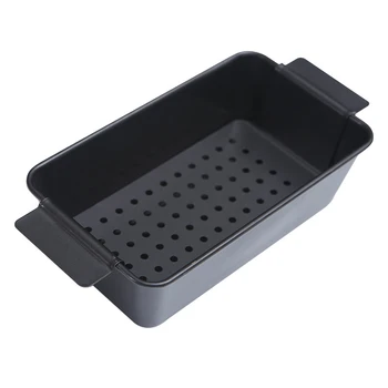 

Nonstick Bakeware Loaf Pan Household Barbecue Slate Barbecue Plate Rectangular Smokeless Non-Stick Barbecue Plate with Holes B