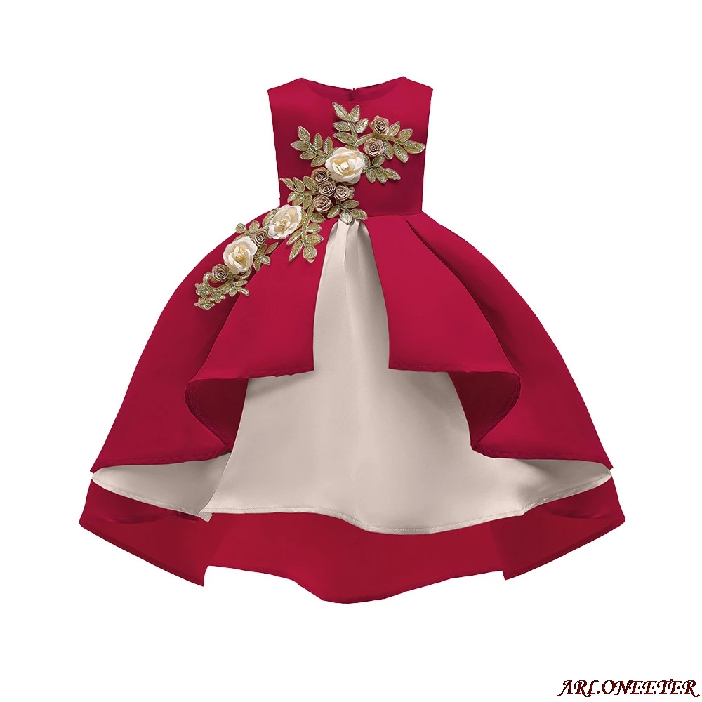 

Floral Baby Girl Clothes Princess Dress Bridesmaid Pageant Gown Birthday Party Wedding Dress Outfit 45#