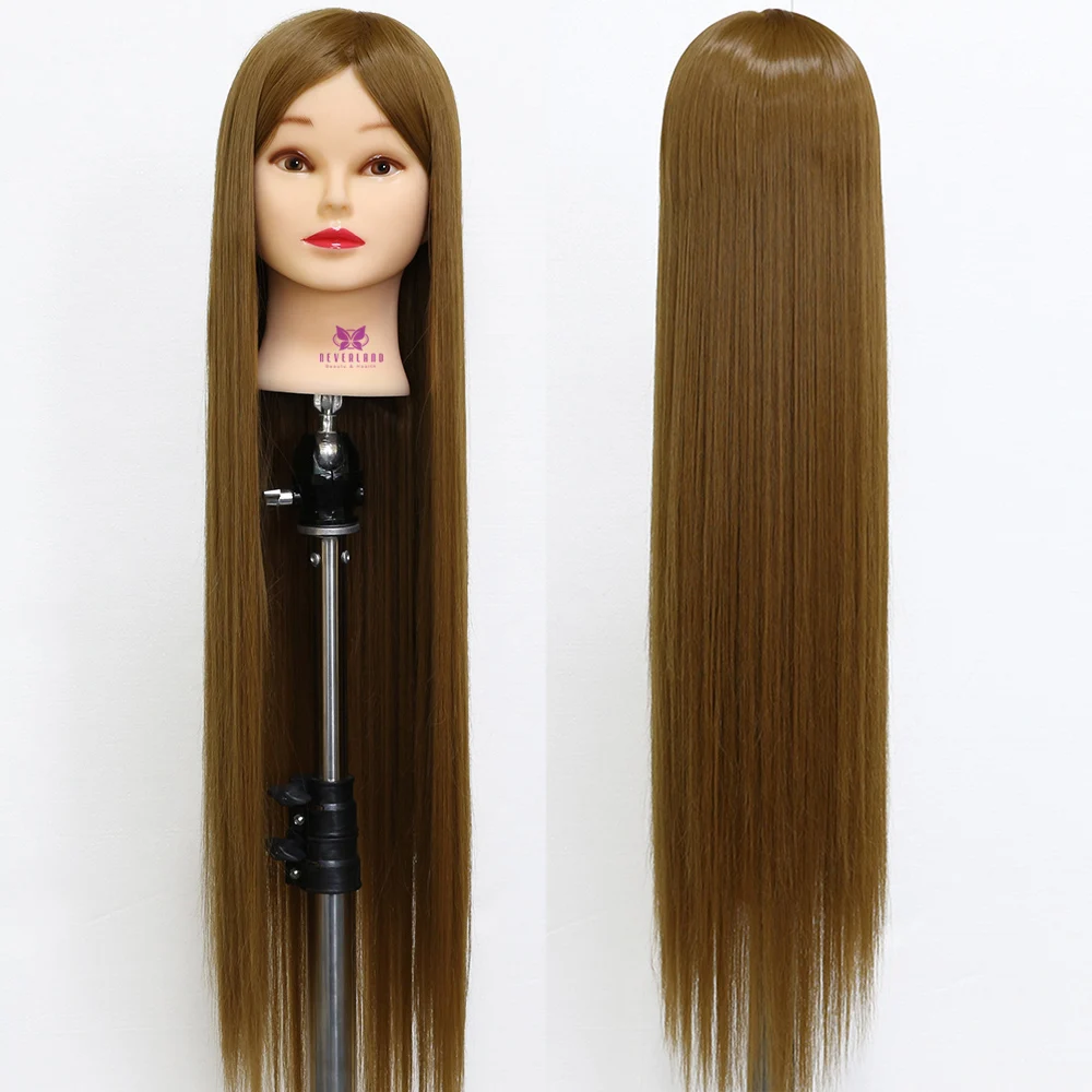 

30'' 75cm Matt Long Thick Hair Training Head Synthesis Salon Design Practical Mannequin Doll Fashion Hairdressing Training Head