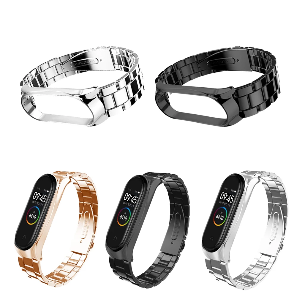 

For Mi Band 4 Strap Metal Stainless Steel for Xiaomi Mi Band 3 Strap Bracelet Miband 3 Wristband Pulseira Miband 4
