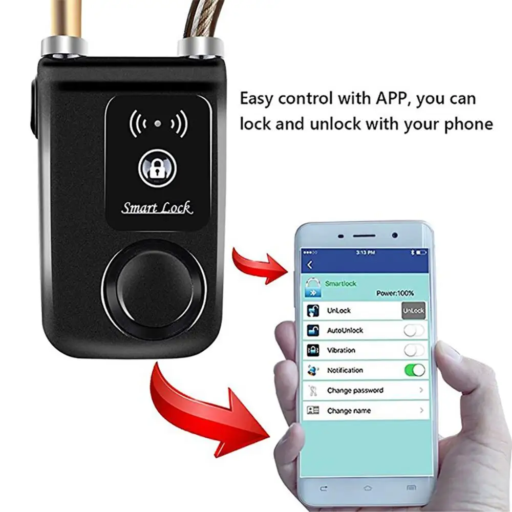 Велосипед для Bluetooth Smart Lock APP управление Авто сигнализация Анти-Вор безопасный замок для двери для IOS для Android