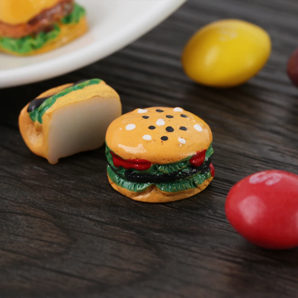 

4 Pcs/Set Simulation Kitchen Accessory 1:12 scaleHamburger Resin DIY Craft Decoration Miniature Fake Food Dollhouse Accessory