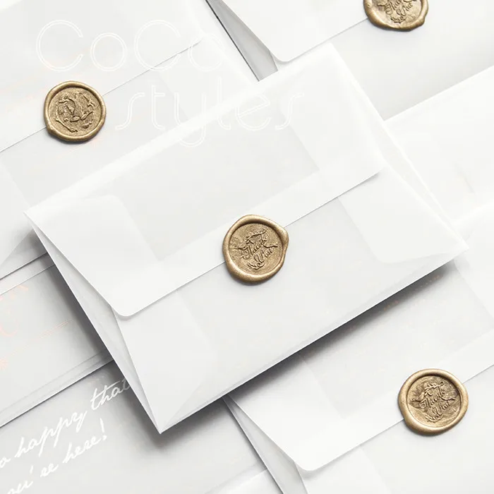  Cocostyles personalized high end floral gold foiling edge design card with tracing paper envelope f - 32890681740