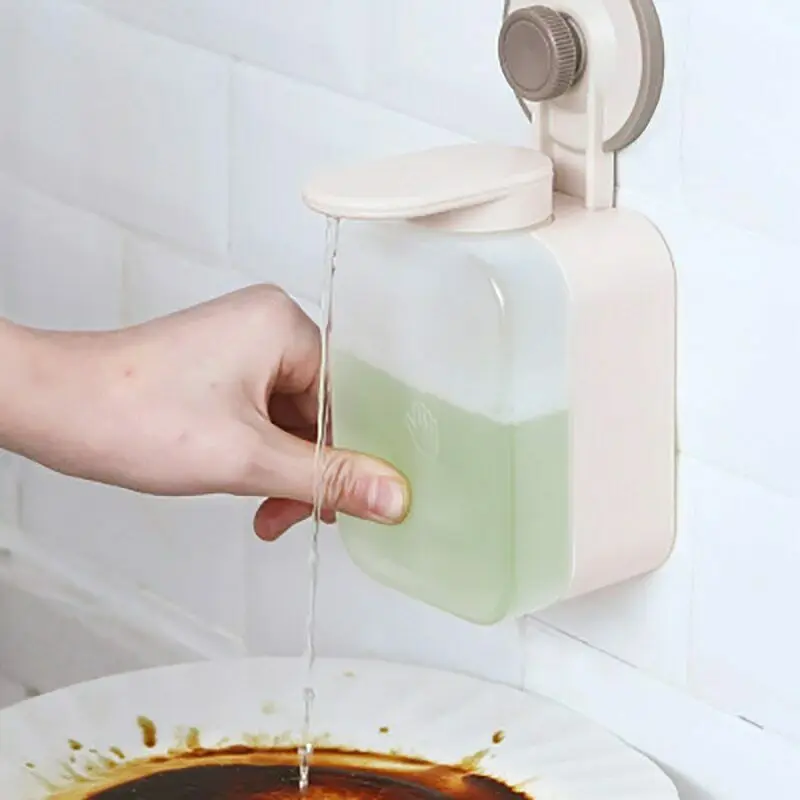 Wall-Mounted Kitchen Bathroom Soap Dispenser Dish Washer Dispenser Suction Dish Washer Liquid Vacuum Cup Soap Dish