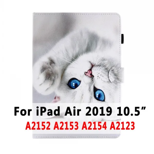 Чехол для iPad 6th поколения 5th Air 1/Air 2/Pro 9,7 10,5 11 Mini 1 2 3 4 7,9 чехол Funda с мультяшным котом Смарт кожаный чехол - Цвет: For iPad Air 2019