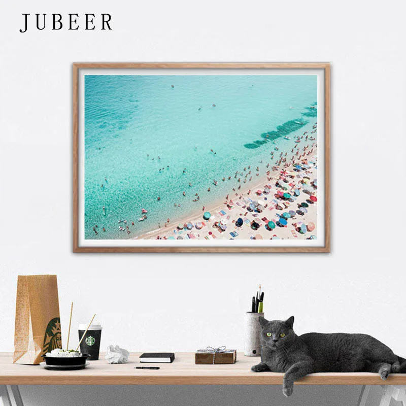 

Scandinavian Decor Aerial Beach Poster Landscape Wall Art Posters And Prints Living Room Decoration Pictures on Canvas