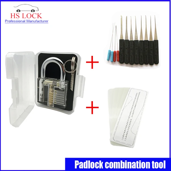 

Clear practice lock set with Nanomete Insert Sheet 5pcs Door Lock Opener with 5 pcs tension tools 12PCS broken key extractor