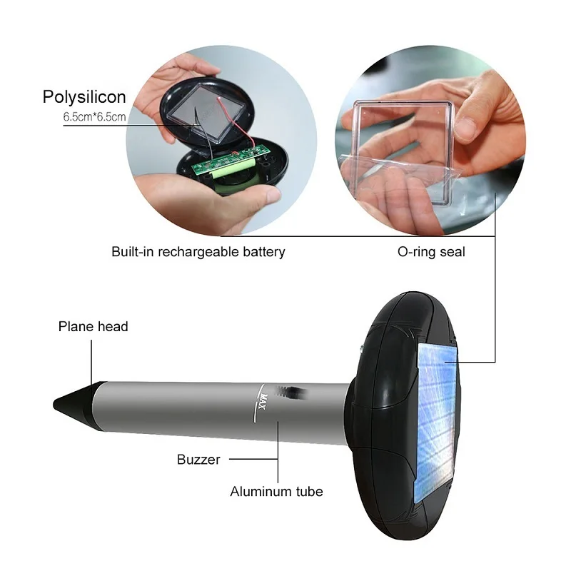1/2 шт солнечный Ультра звуковой Отпугиватель вредителей звуковой моль Vole змея грызунов открытый сад вибрации Deworming крыс Отпугиватель