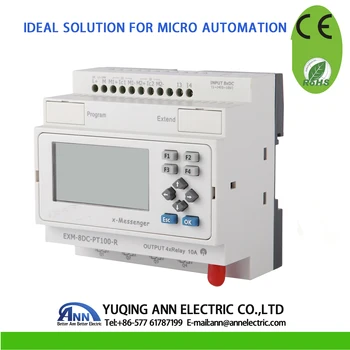 

EXM-8DC-PT100-R-HMI with LCD,Programmable logic controller,Voltage: DC12-24V，Input: 2 digital + 2 Channels PT100, Output: 4 r