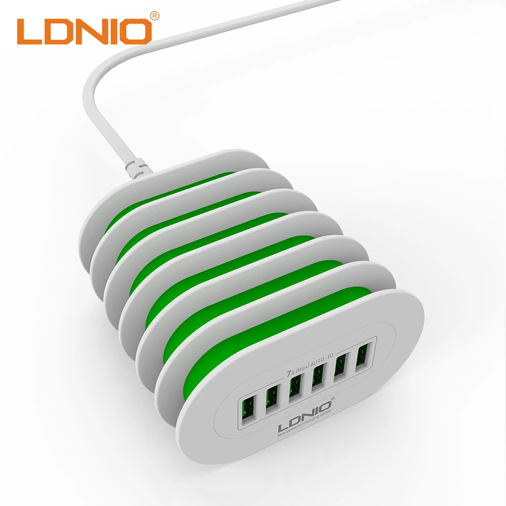 

LDNIO 6 USB Ports Desktop Charger For Mobile Phone 5V/7A EU US UK Plug Fast Charging Office Charger Adapter
